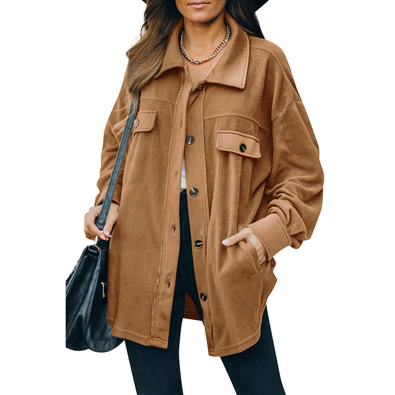 Lapel Fleece Cardigan Jas voor Dames