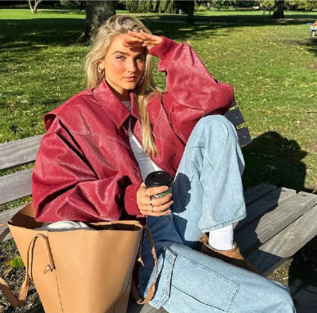 DYLANA | OVERSIZED LEREN DAMES JAS