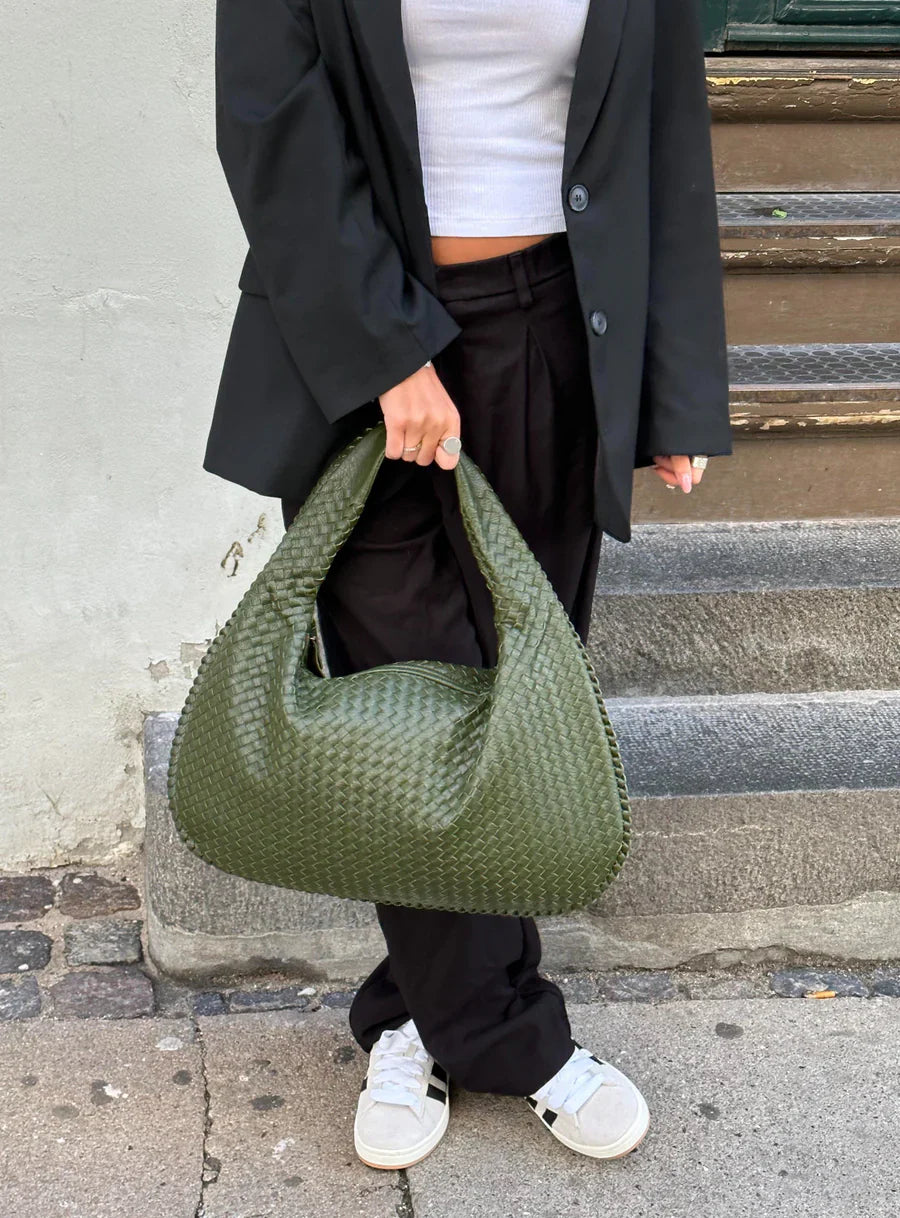 JADE | Luxe gevlochten handtas
